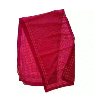 Effy Hematian Signature Logo Scarf Shawl Bright Pink 60”x 20” Excellent Cond